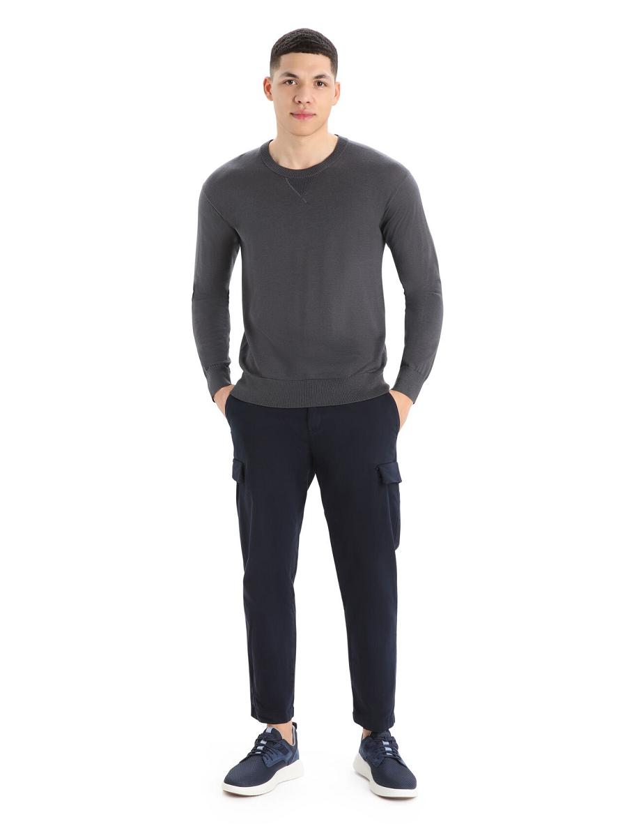 Swetry Icebreaker Cool-Lite™ Merino Nova Sweatshirt Męskie Srebrne Szare | PL 1731QMAZ